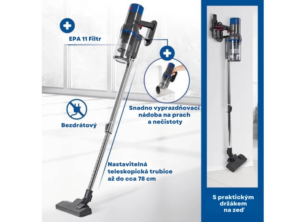 CleanMaxx AKU tyčový a ruční vysavač 2v1 ATV-15630 (1)